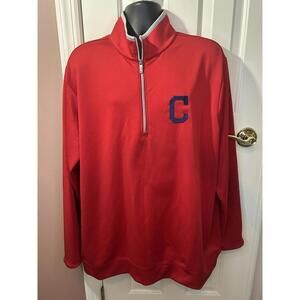 Antigua Cleveland Guardians 1/4 Zip Pullover Mens XXL Embroidered Red